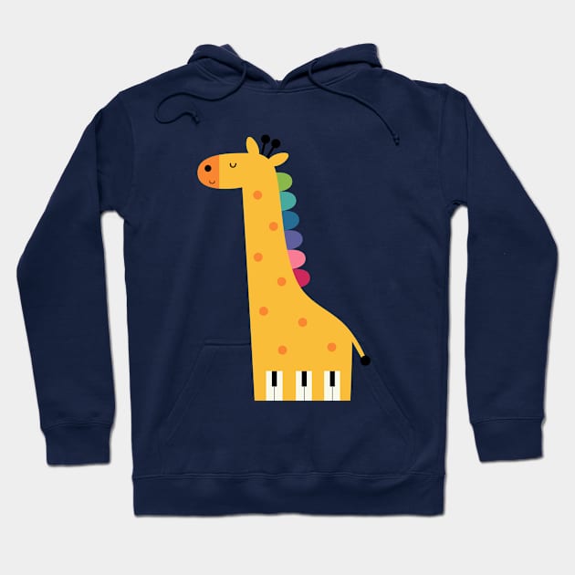 Giraffe Piano Hoodie by AndyWestface